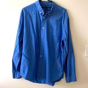 Blue Button Down- Classic Fit by Tommy Hilfiger, Large